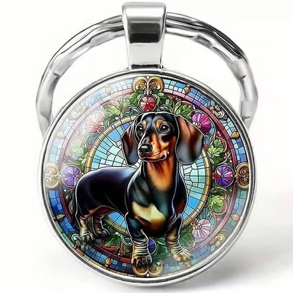 Stainless Steel DACHSHUND Dog Keyring Keychain Accessory